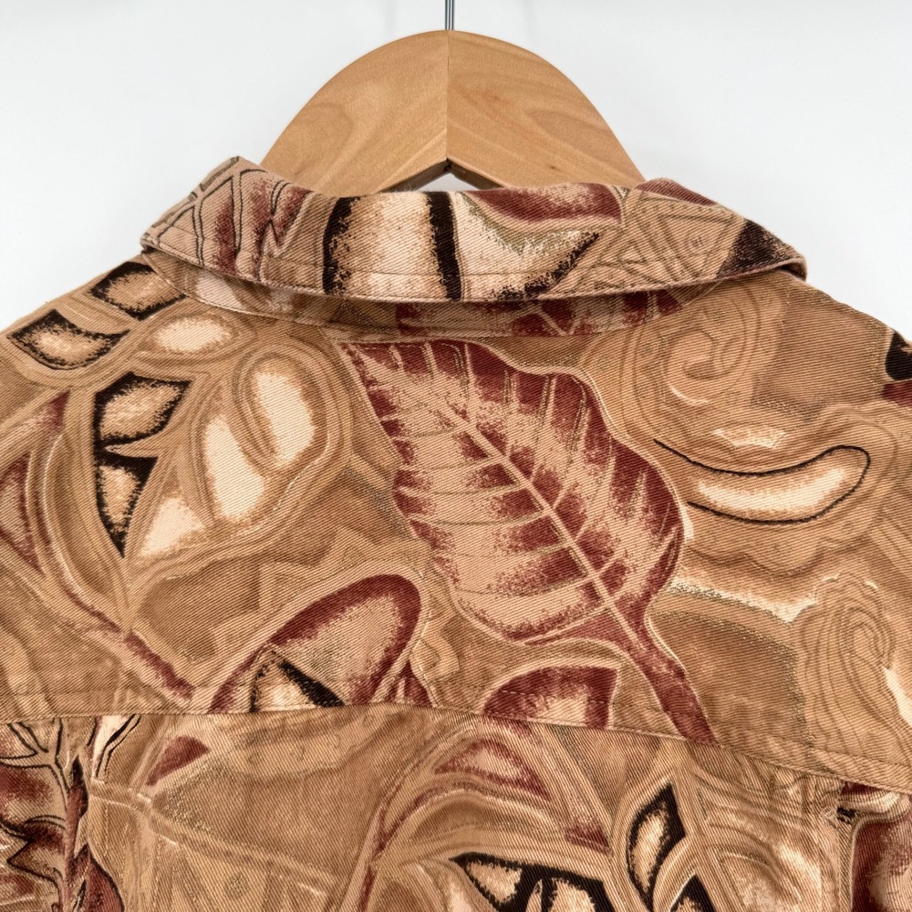 Coldwater Creek Brown/Tan Leaf Pattern Lightweigh… - image 8